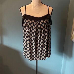 Banana Republic Black and Cream Patterned Camisole